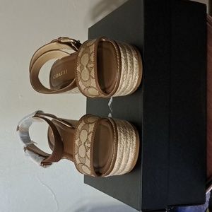 NWT-Coach Korey Espadrille In Signature Jacquard